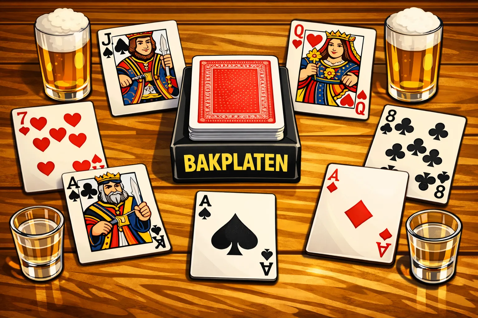 Bakplaten kaartspel als simpel drankspel